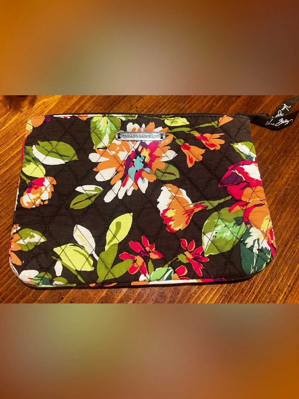 Vera Bradley English Rose Quilted Cosmetic Makeup Bag Retired Pattern Travel